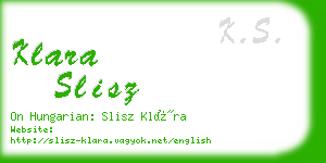 klara slisz business card